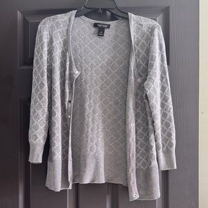 White House Black Market Gray Diamond Cardigan